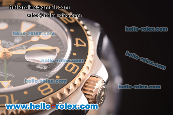 Rolex GMT-Master II Swiss ETA 2836 Automatic Movement Two Tone with Ceramic Bezel and 18K Gold Strap - Click Image to Close